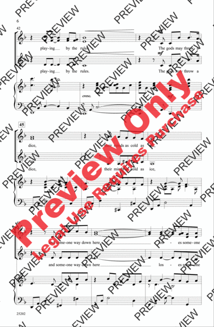 The Winner Takes It All (from Mamma Mia!) SSA scores gallery preview page 6