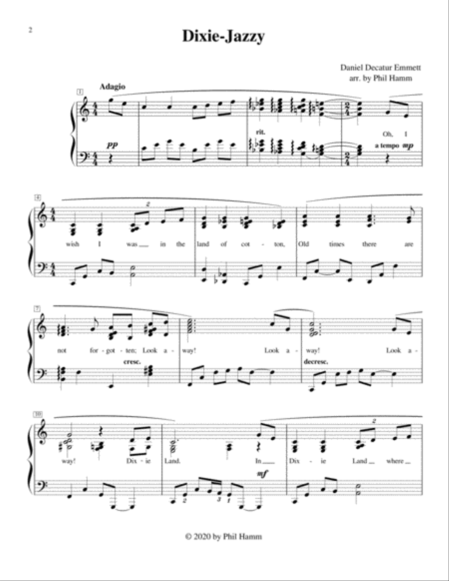 Dixie-Jazzy Easy Piano scores gallery preview page 2