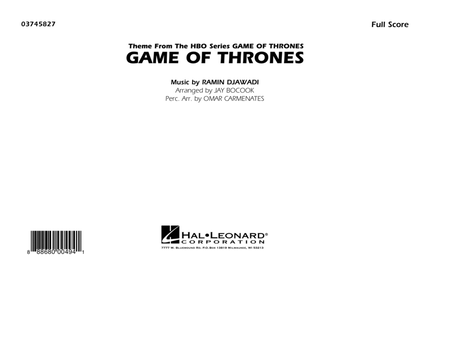 Game of Thrones (arr. Jay Bocook) - Conductor Score (Full Score)
