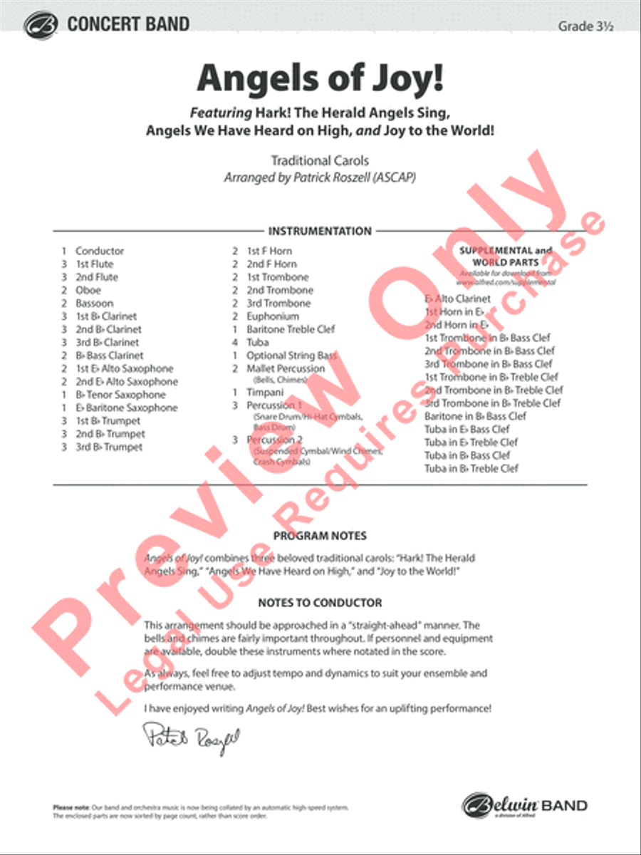 Angels of Joy! Concert Band scores gallery preview page 2