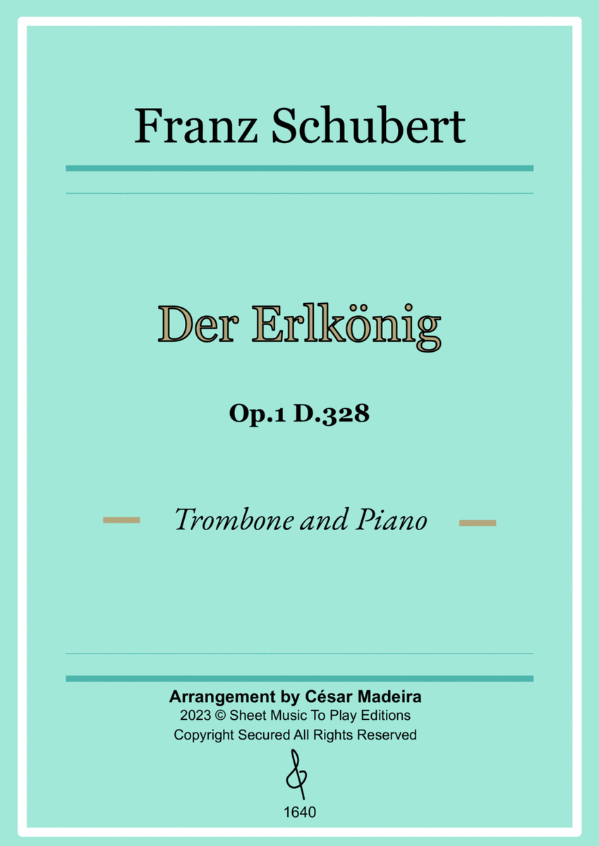 Der Erlkönig by Schubert - Trombone and Piano (Full Score) image number null
