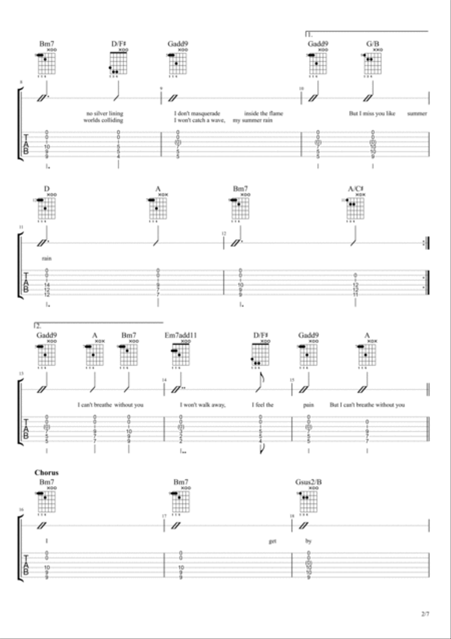 Summer Rain (Ft. Madison Cunningham & Chris Thile) Acoustic Guitar scores gallery preview page 2