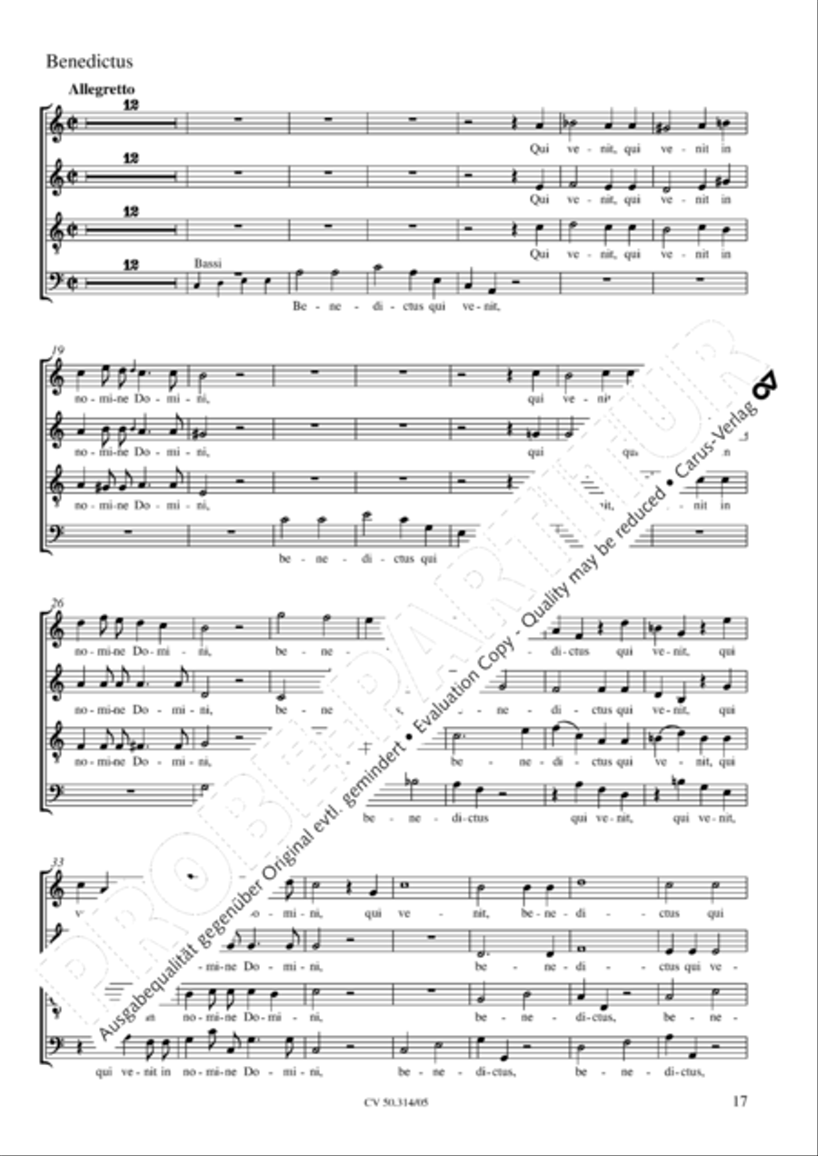 Missa Sancti Joannis Nepomuceni 4-Part scores gallery preview page 18