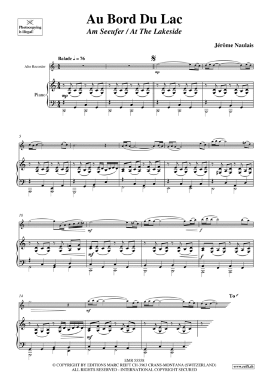Au Bord Du Lac Au Bord Du Lac Alto Recorder scores gallery preview page 3