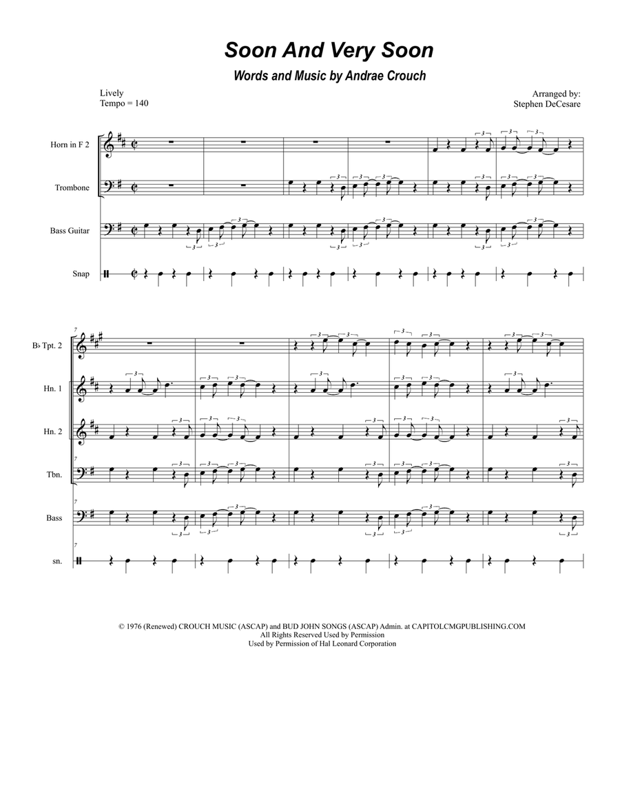 Soon And Very Soon Soon And Very Soon Brass Quintet scores gallery preview page 1
