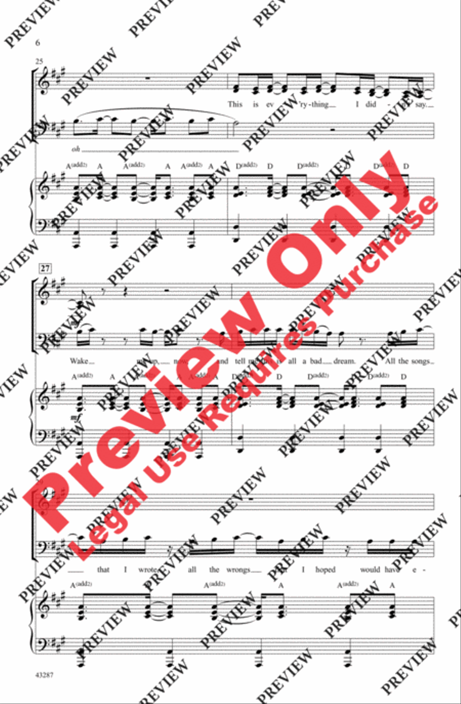 Everything I Didn't Say 4-Part scores gallery preview page 6