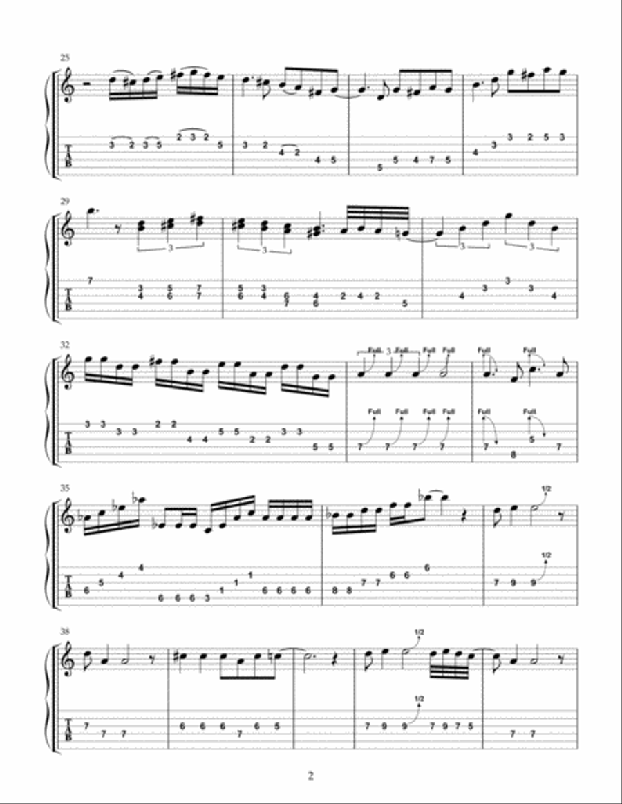 Amnesia Guitar Tablature scores gallery preview page 2
