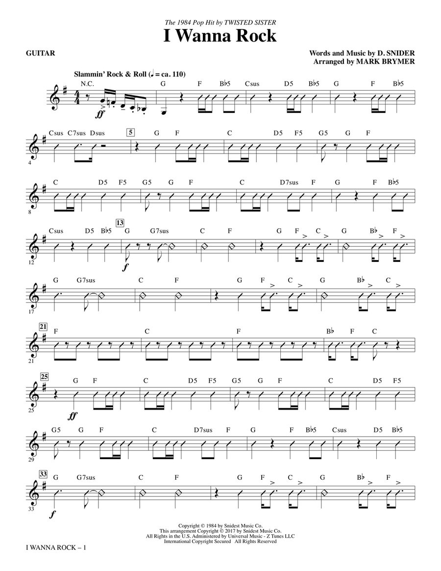 I Wanna Rock - Guitar