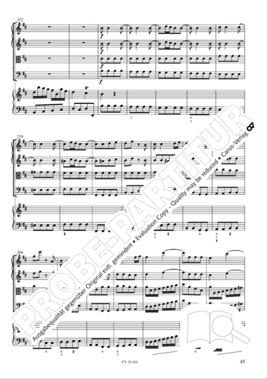 Concerto per il Cembalo in D Cello scores gallery preview page 46