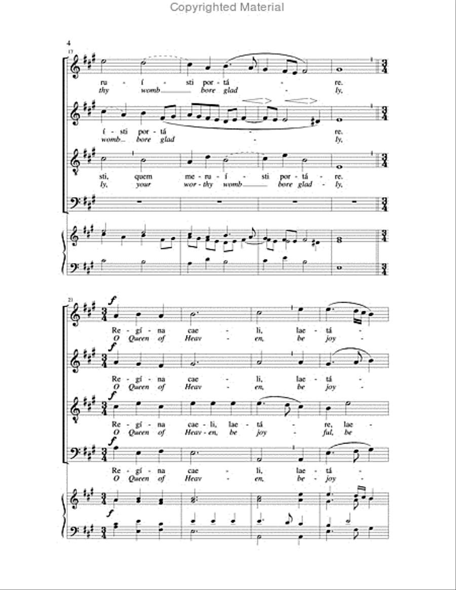 Regina caeli 4-Part scores gallery preview page 4