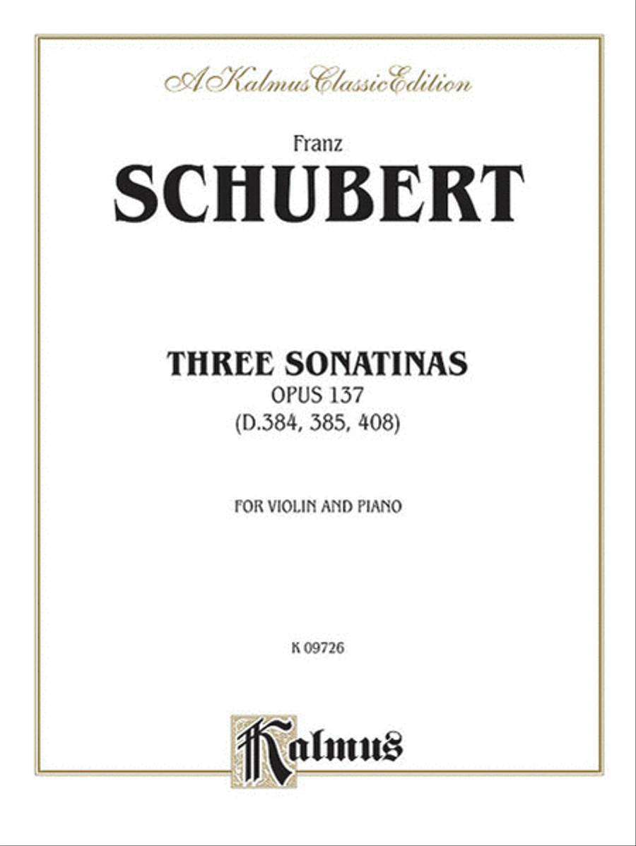 Three Sonatas, Op. 137 Violin Solo scores gallery preview page 1