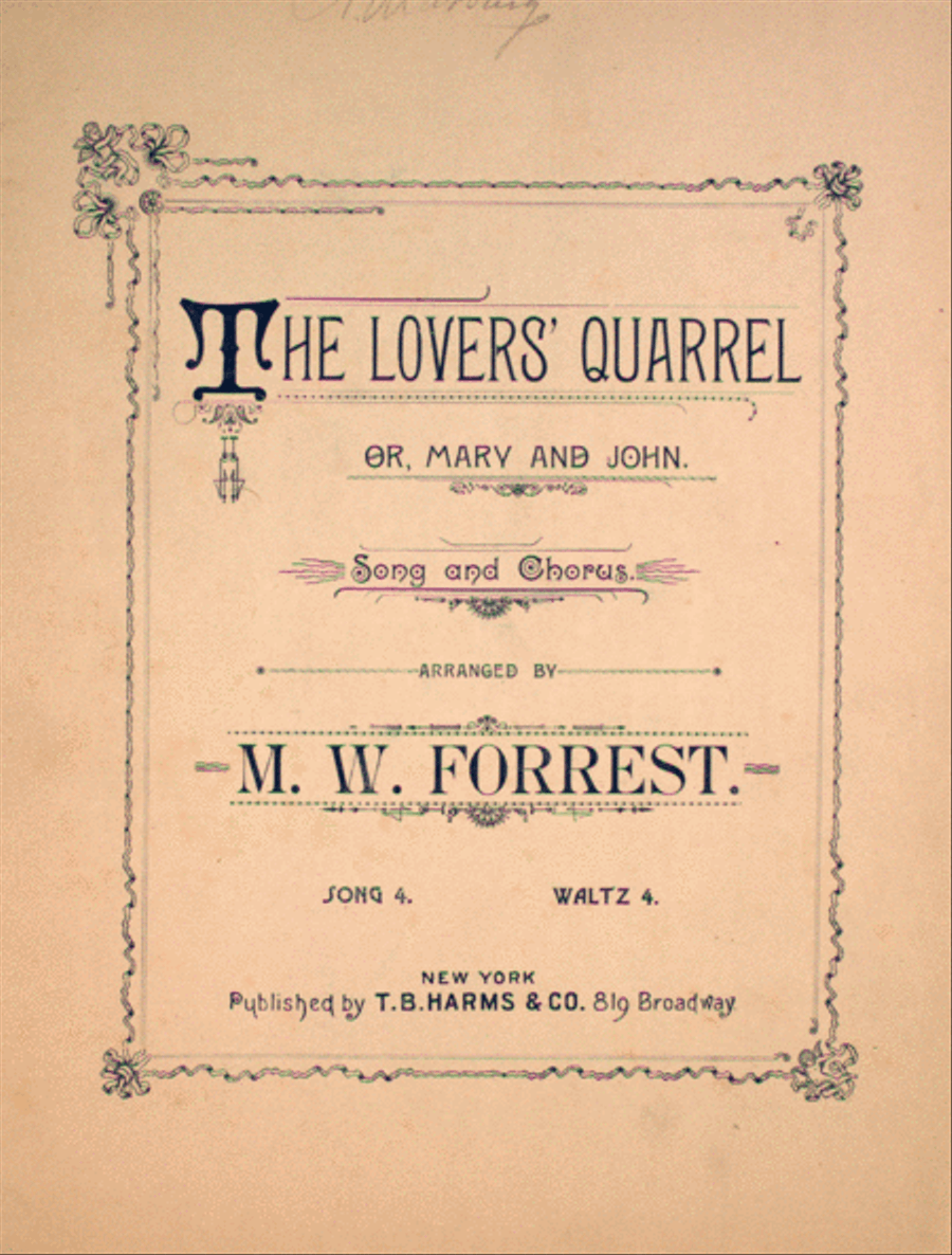The Lover's Quarrel. Or, Mary and John. Song and Chorus Choir scores gallery preview page 1