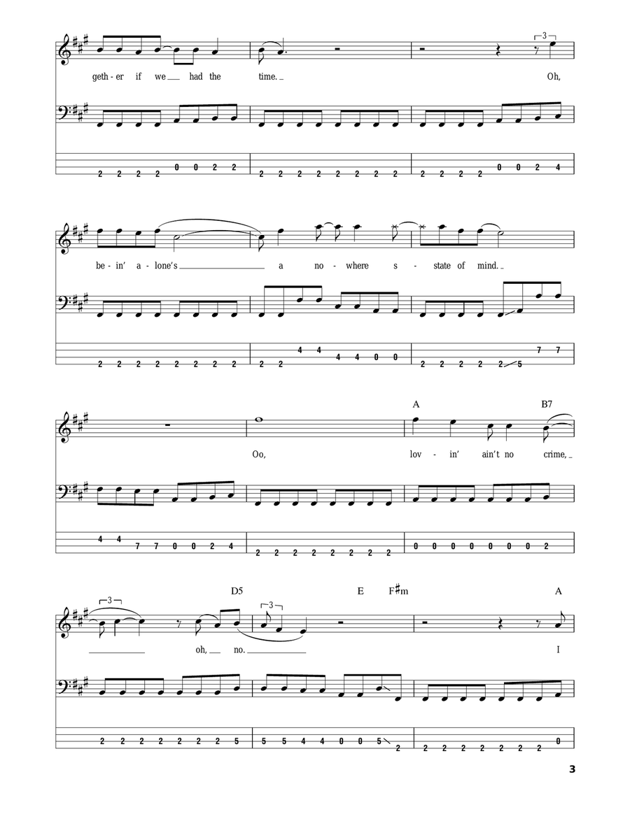 Rock Me Bass Guitar Tablature scores gallery preview page 3