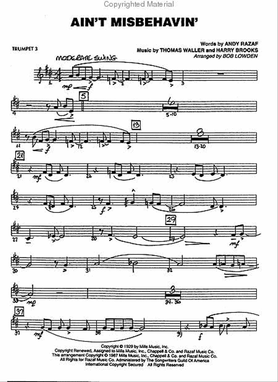 Easy Jazz Favorites – Trumpet 3 Jazz Ensemble scores gallery preview page 2