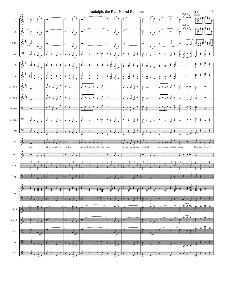 Rudolph The Red-Nosed Reindeer Full Orchestra scores gallery preview page 3