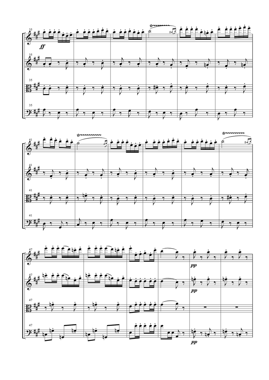 Carmen Overture (Prelude) for String Quartet String Quartet scores gallery preview page 5
