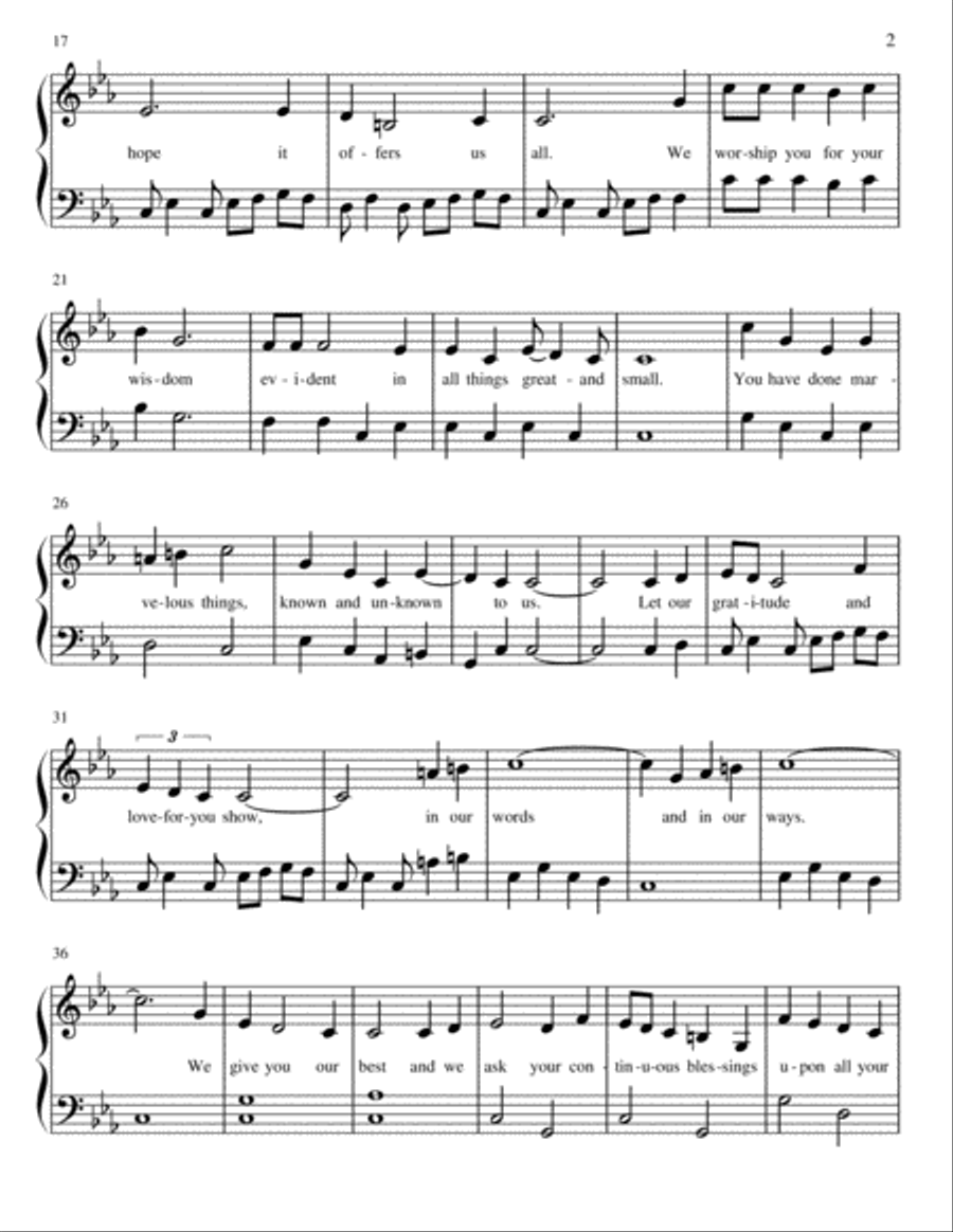 Six hymns for prayer - Sweet Hour of Prayer, I Need Thee Every Hour and four more Voice scores gallery preview page 2