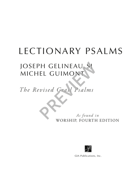Lectionary Psalms - Joseph Gelineau, SJ / Michel Guimont