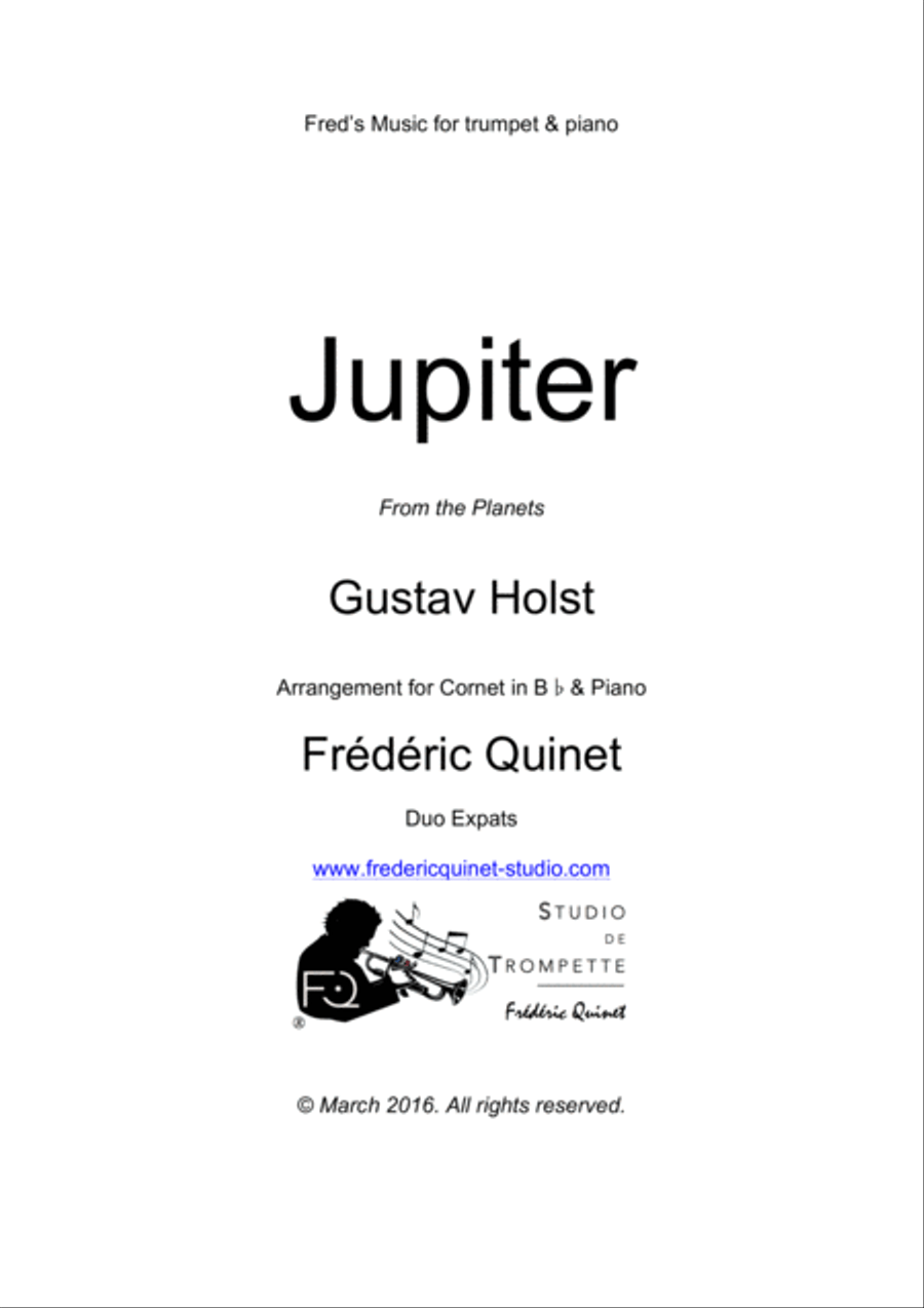 Jupiter for trumpet & piano Trumpet Solo scores gallery preview page 1