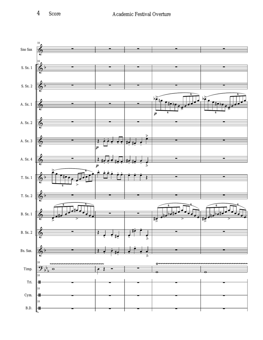 Academic Festival Overture - Opus 80 Woodwind Ensemble scores gallery preview page 4