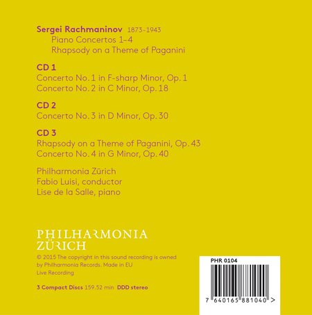 Rachmaninov: Piano Concertos 1-4 - Rhapsody on a Theme of Paganini