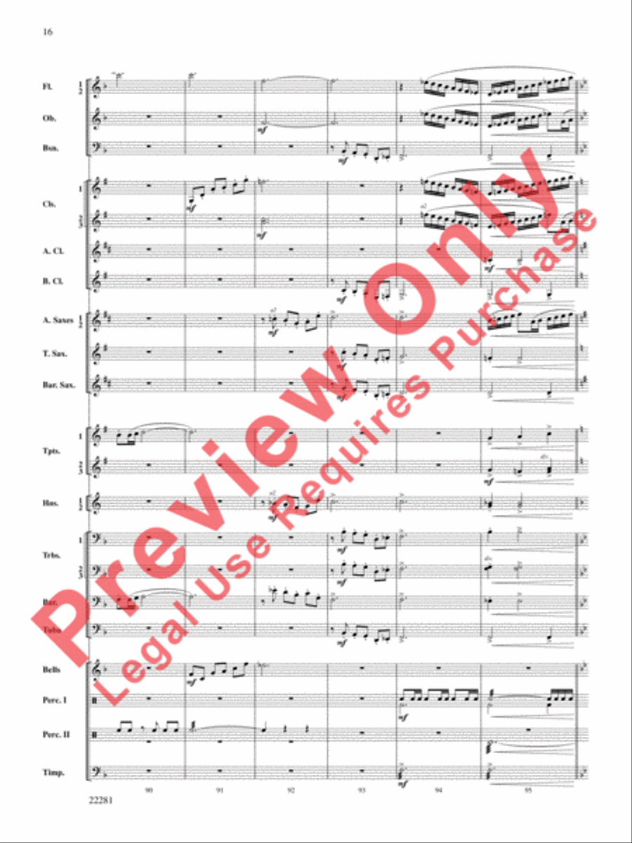 Falcon Lake Overture Concert Band scores gallery preview page 17