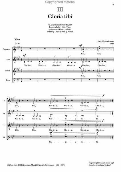 Three songs from the Dominican Breviary