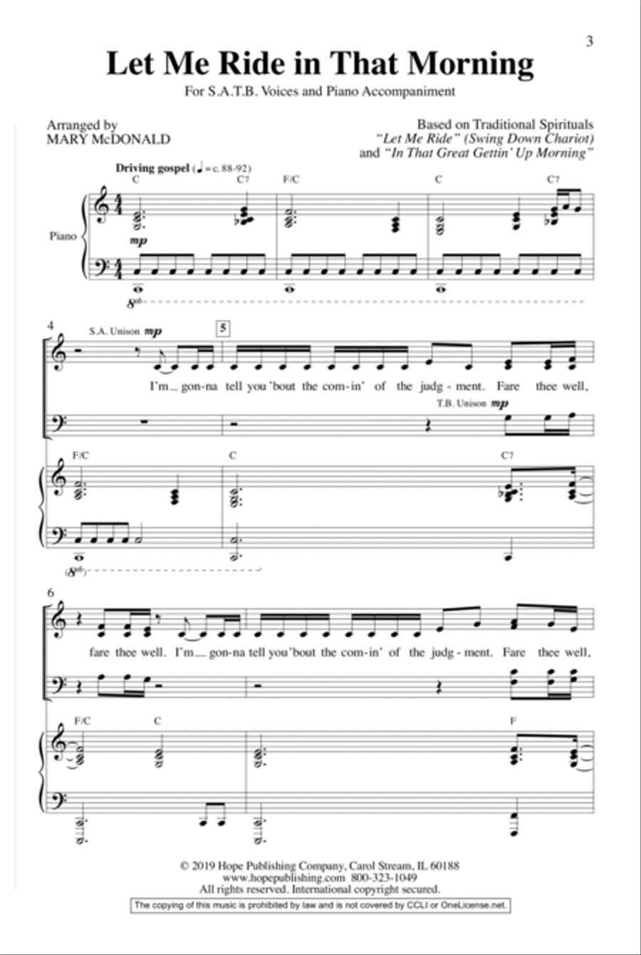 Let Me Ride In That Morning Choir scores gallery preview page 3