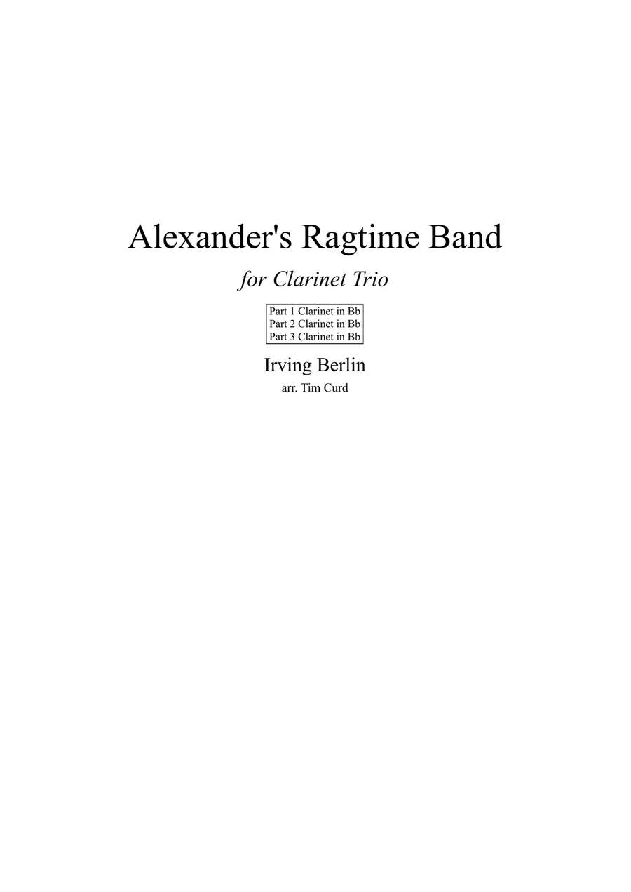 Alexander's Ragtime Band Alexander's Ragtime Band Woodwind Trio scores gallery preview page 1