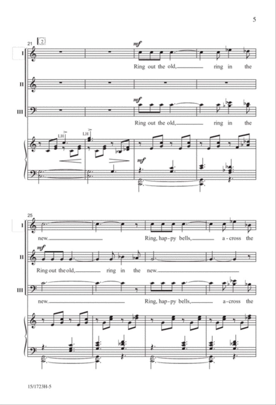 Ring Out, Wild Bells 3-Part scores gallery preview page 5