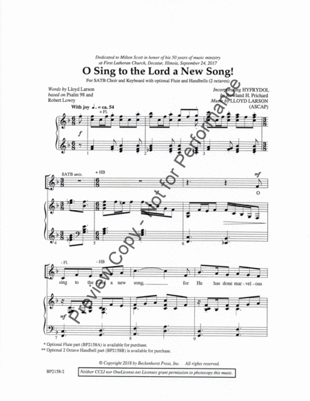 O Sing To The Lord A New Song image number null