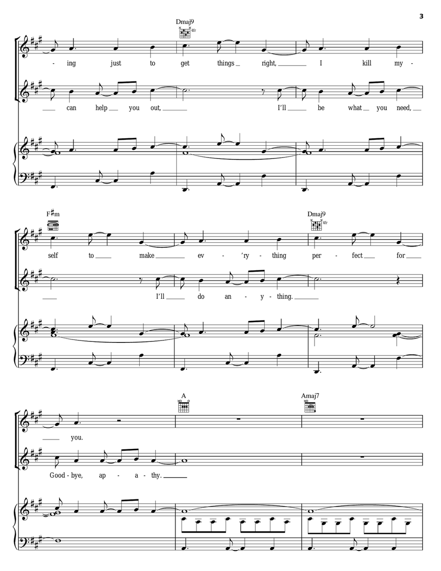 Goodbye Apathy Piano, Vocal, Guitar scores gallery preview page 3