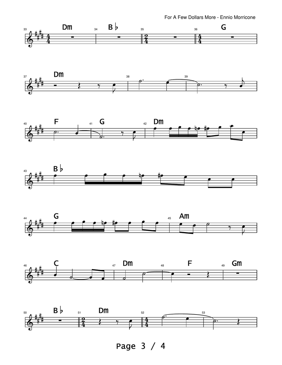 For A Few Dollars More Woodwind Duet scores gallery preview page 3