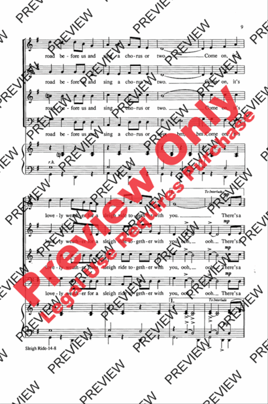Sleigh Ride Sleigh Ride 4-Part scores gallery preview page 9