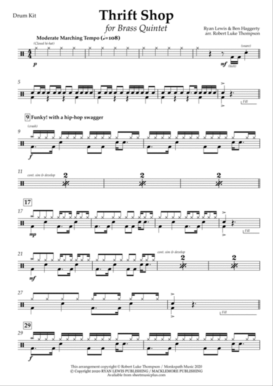 Thrift Shop Baritone Horn TC scores gallery preview page 3
