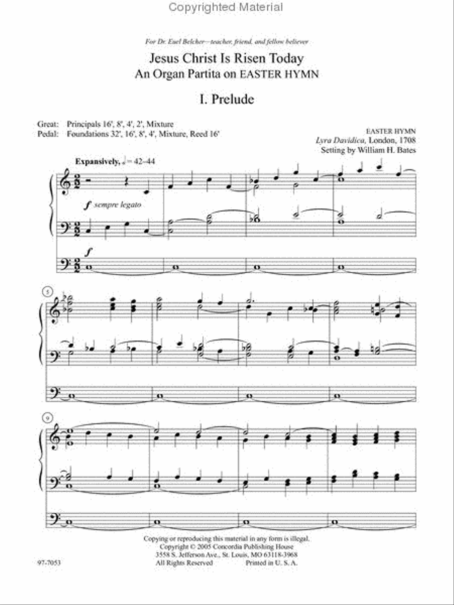 Jesus Christ is Risen Today Organ scores gallery preview page 2