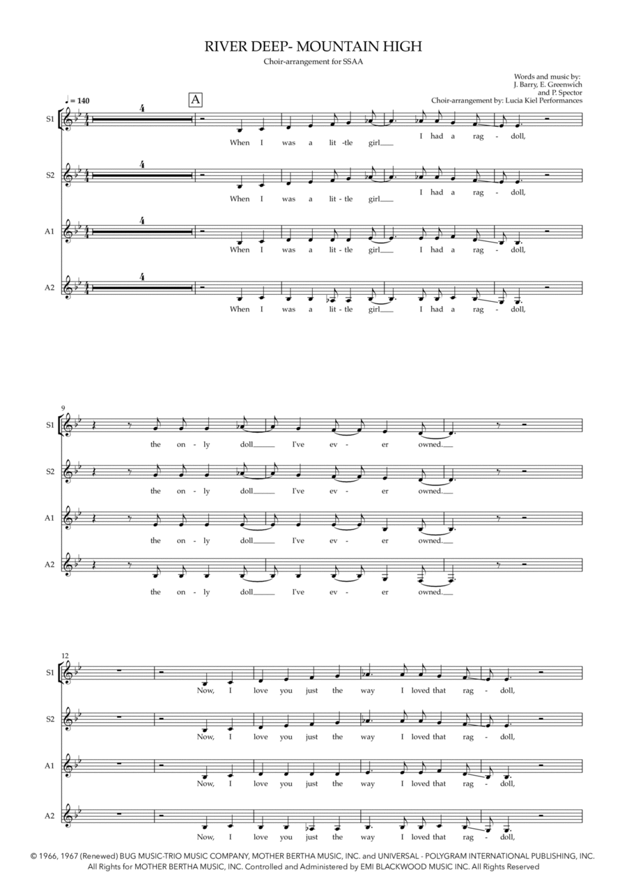 River Deep - Mountain High SSA scores gallery preview page 1