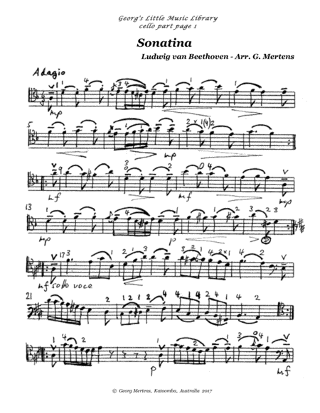 Beethoven Sonatina arr, for cello & guitar