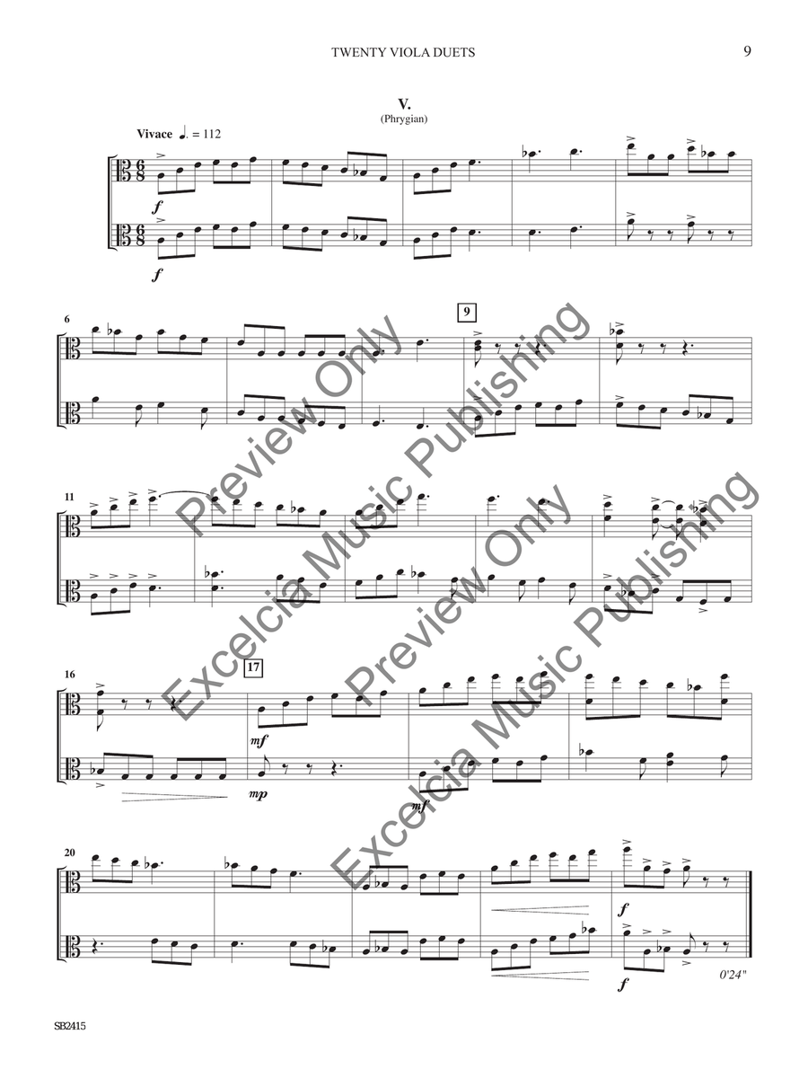 Twenty Viola Duets Twenty Viola Duets String Duet scores gallery preview page 8