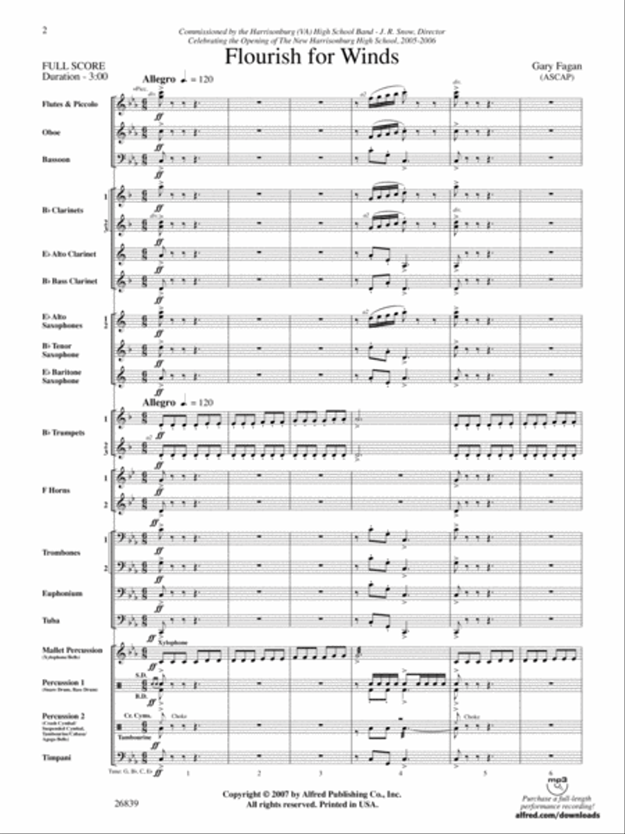 Flourish for Winds: Score Concert Band scores gallery preview page 2
