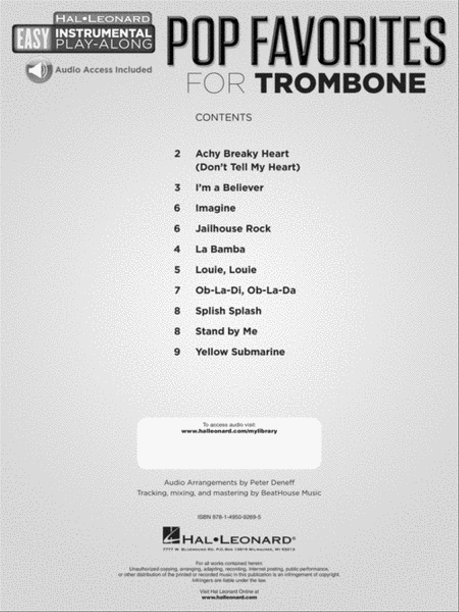 Pop Favorites - 10 Fun Hits Trombone Solo scores gallery preview page 2
