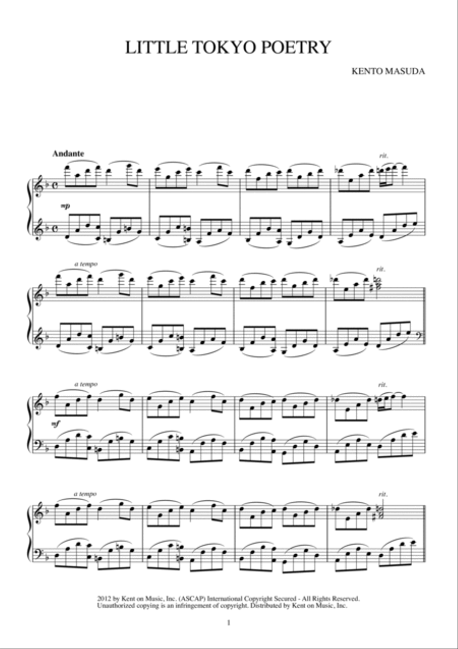 LITTLE TOKYO POETRY LITTLE TOKYO POETRY Piano Solo scores gallery preview page 2