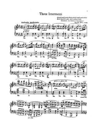 Book cover for Brahms: Three Intermezzi, Op. 117