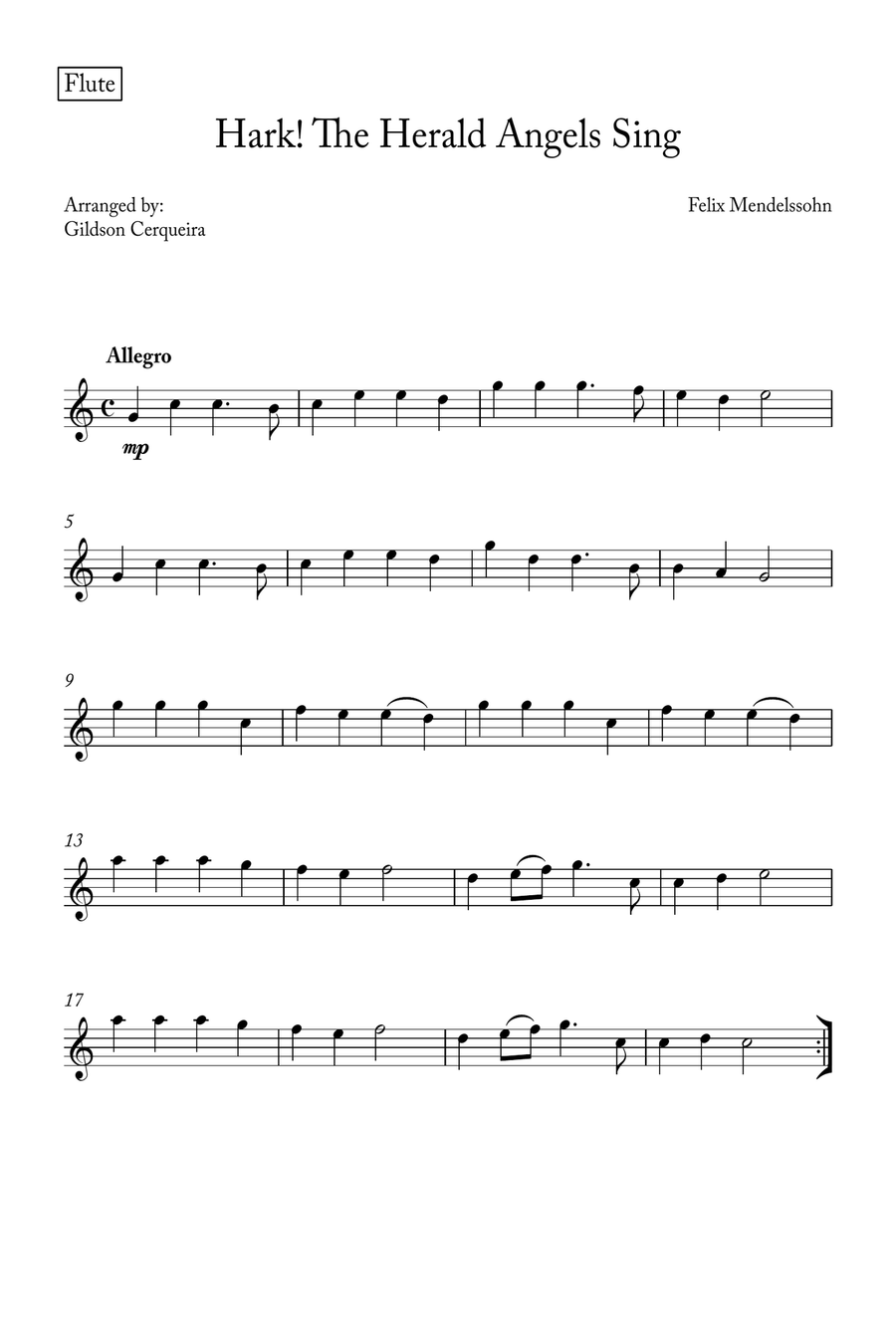 Hark! The Herald Angels Sing Woodwind Quintet scores gallery preview page 4