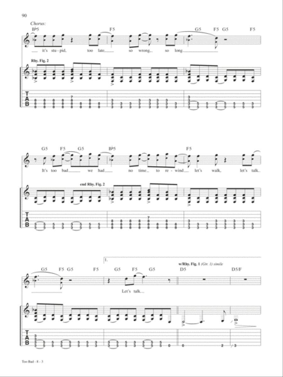 Too Bad Guitar Tablature scores gallery preview page 3