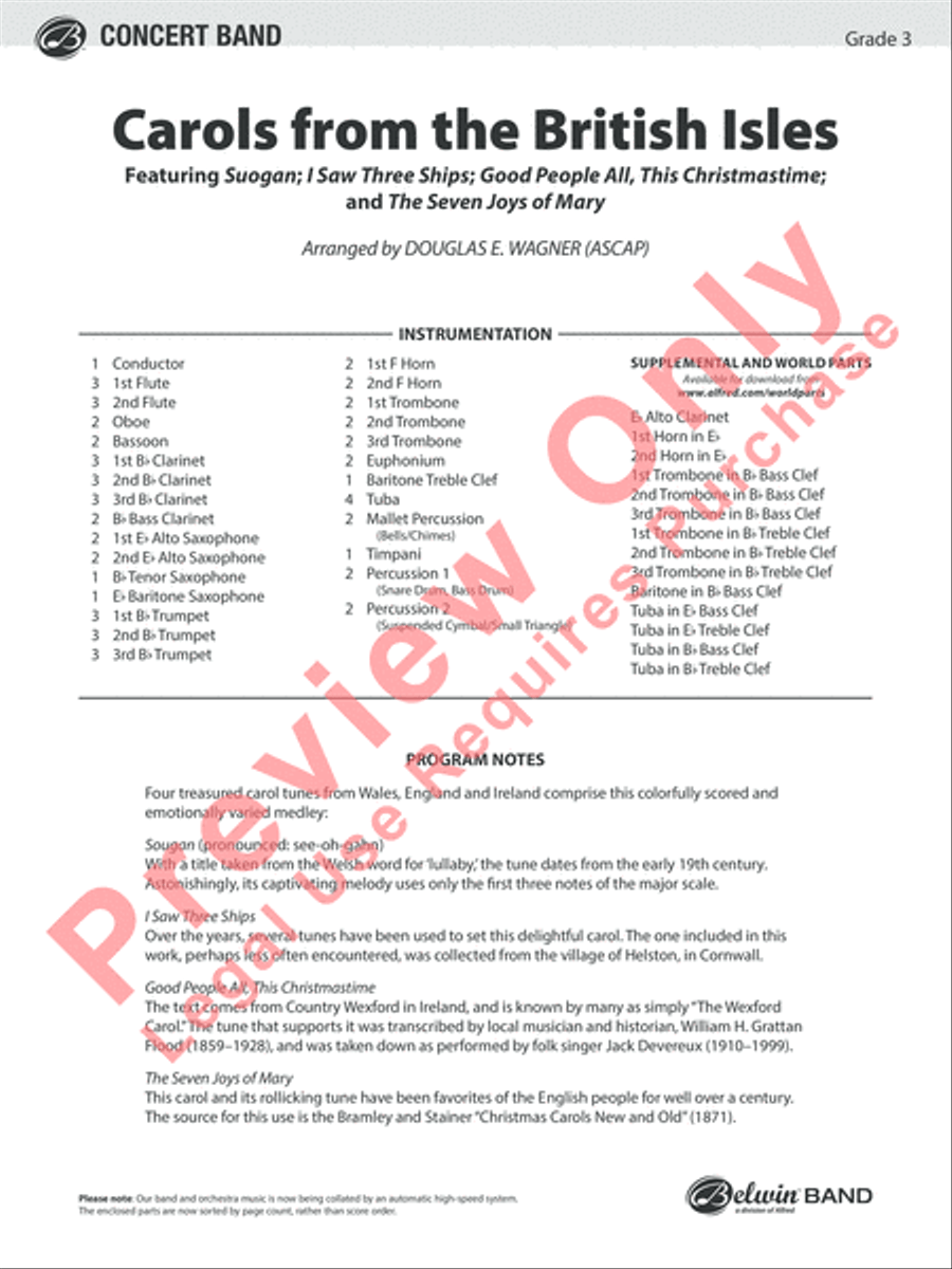 Carols from the British Isles Concert Band scores gallery preview page 2
