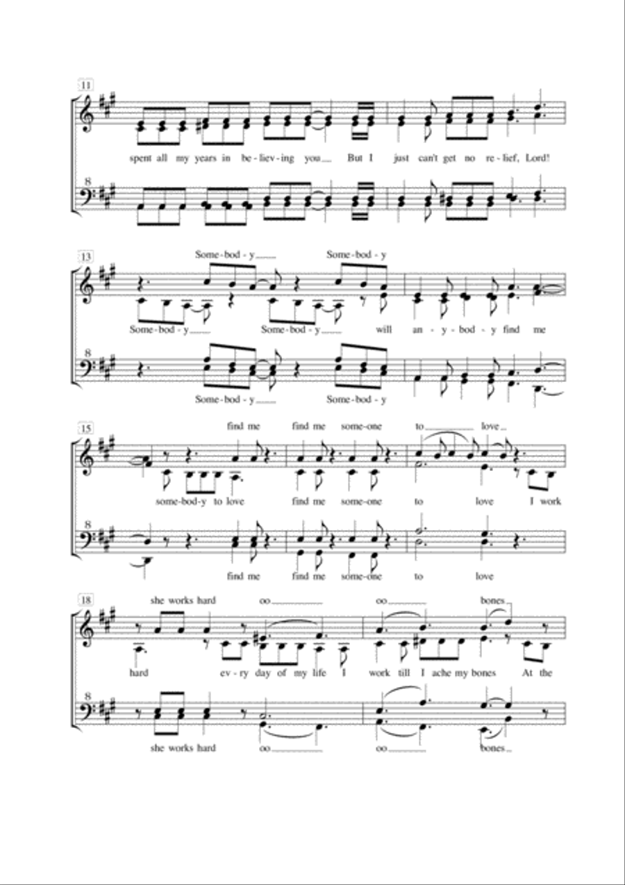 Somebody To Love Somebody To Love SSAA scores gallery preview page 2