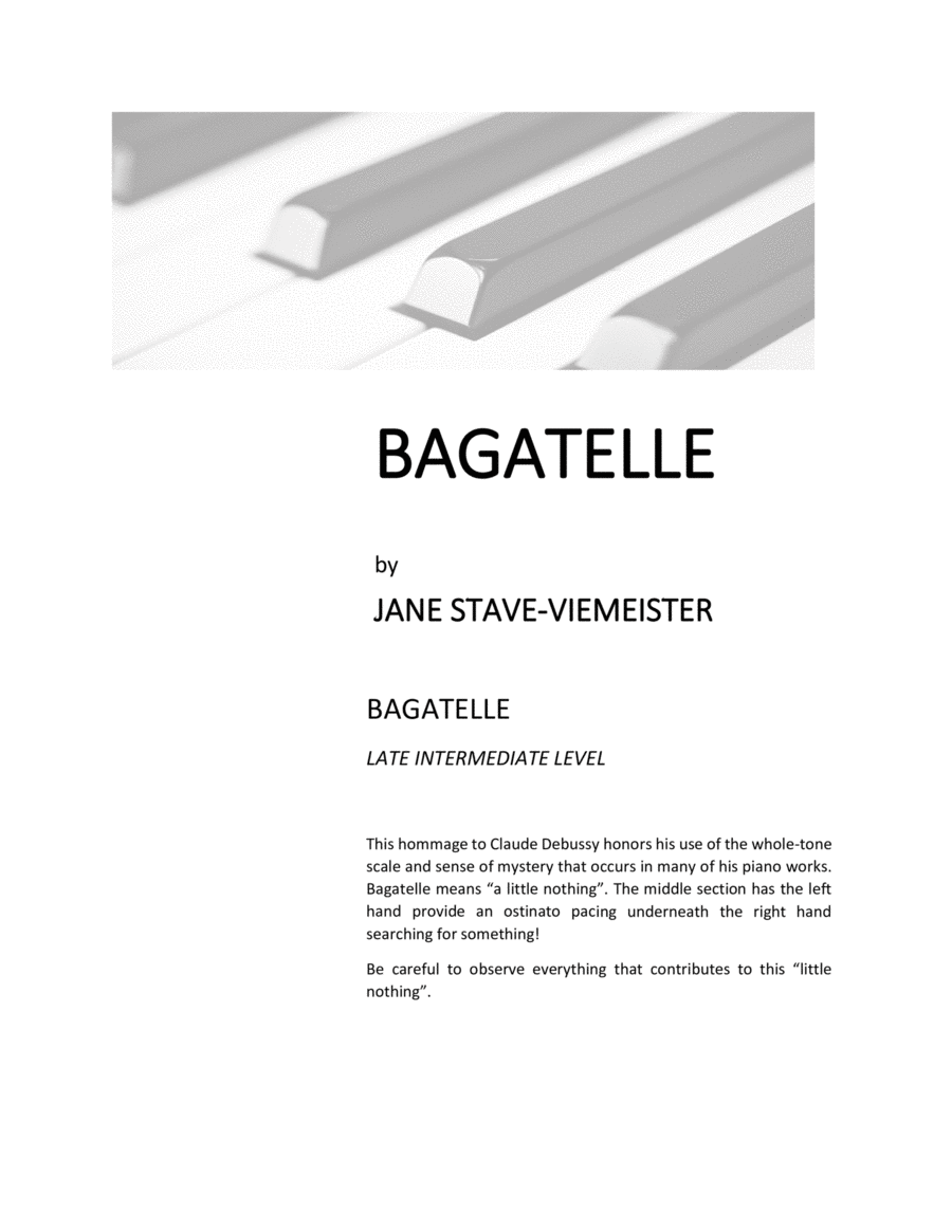 Bagatelle Piano Solo scores gallery preview page 1
