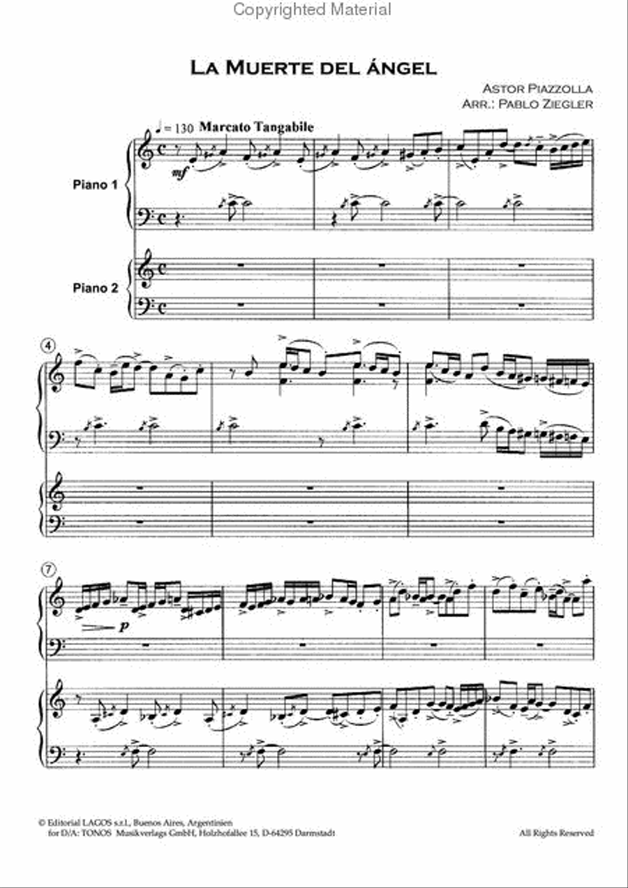 La Muerte del Angel Piano scores gallery preview page 2