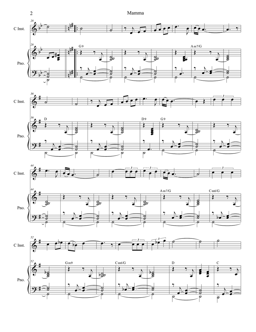 Mama (mamma) Mama (mamma) Piano scores gallery preview page 2